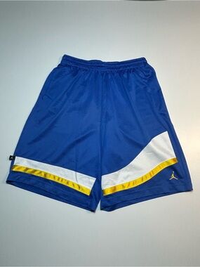 Nike Air Jordan ASYM Curve Basketball Shorts Royal Blue Gold White Jumpman
